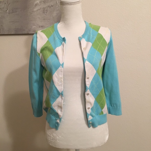 Argyle J Crew cardigan - Picture 1 of 4
